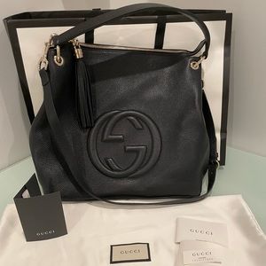 Gucci Black Soho Hobo Leather Shoulder Bag